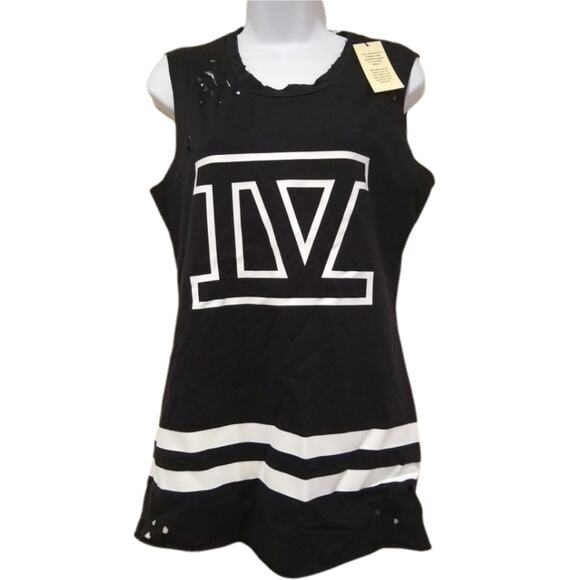 Emma & Sam Dresses & Skirts - Emma & Sam Dress / Tunic Womens Size XS Black & White Distressed Sleeveless